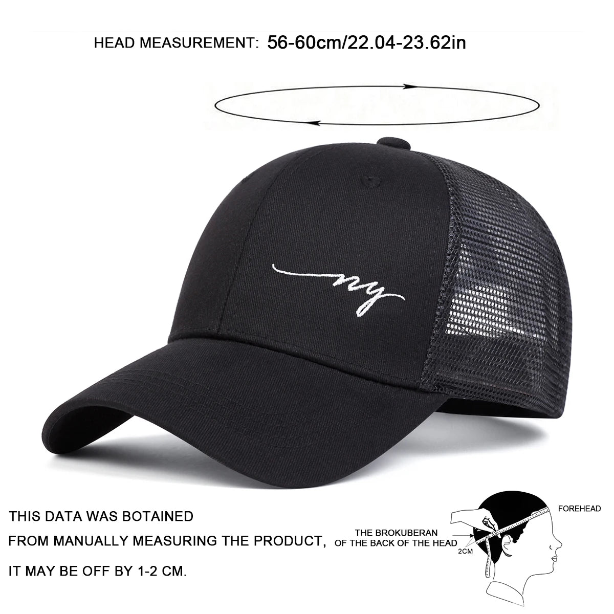 1piece Unisex Letter Embroidered Baseball Net Cap Outdoor Adjustable Sunscreen Leisure Hat Spring Autumn Travel Tourism Vacation