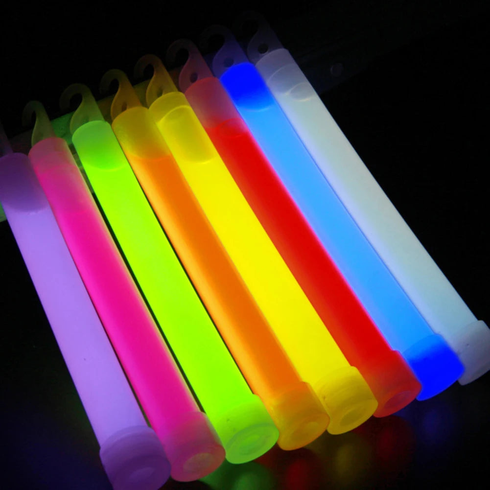 10pcs 6Inch Glow Light Sticks Outdoor Survival Tool Warning Lamp Hiking SOS Gear Tactical Equipment Concert Party Light Stick