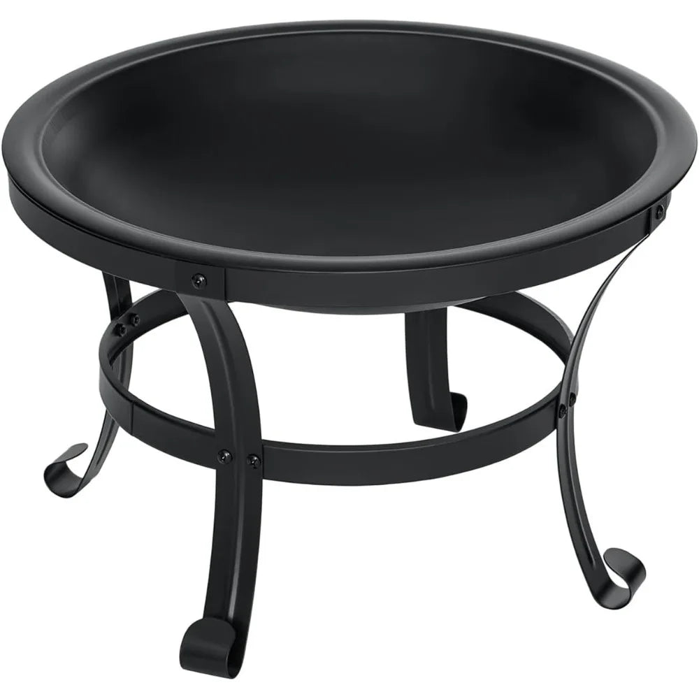SINGLYFIRE 22 inch Fire Pit for Outside Outdoor Wood Burning Small Bonfire Pit Steel Firepit Bowl for Patio Camping Backyard Dec
