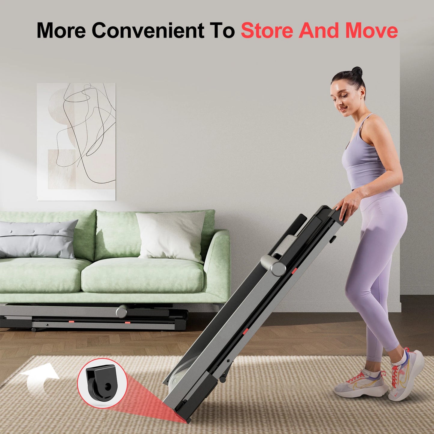 Superun Foldable Incline Treadmill With Touch Screen And App