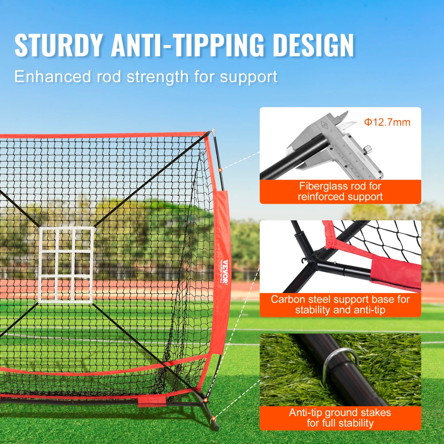 VEVOR Portable Baseball Softball Practice Net With Frame