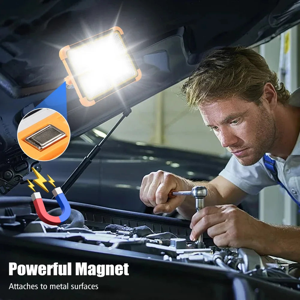 200W Portable Camping Lamp Outdoor Solar Rechargeable Emergency Light 264Led Magnet Flashlight Waterproof Camping Work Light