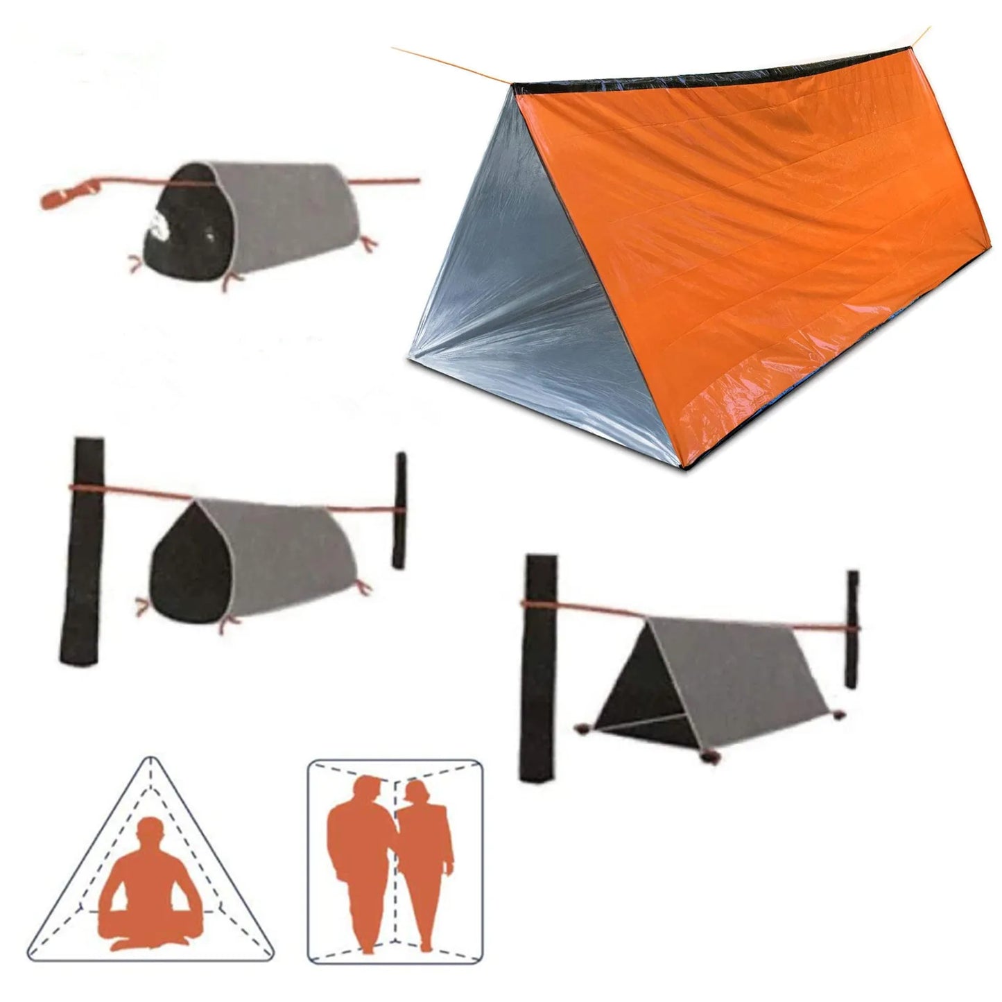 Building Two Person Emergency Tent Outdoor Family Camping