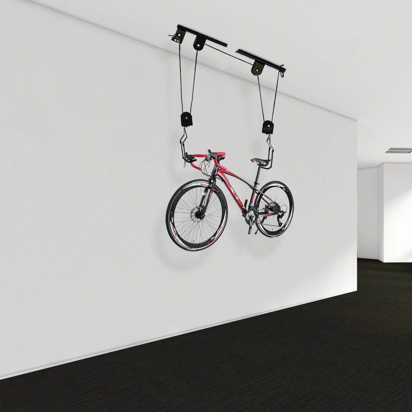 Garage Ceiling Bike Hoist Pulley System For Storage