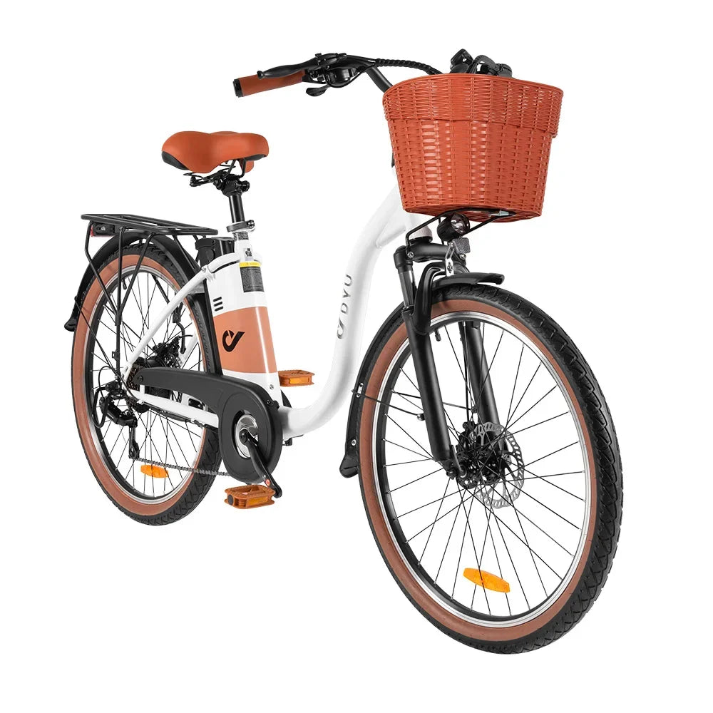 DYU C6 pro Adult Electric Bicycle, 250W city ebike, 36V 15.6AH E-bike, 26 Tire  Electric Bike