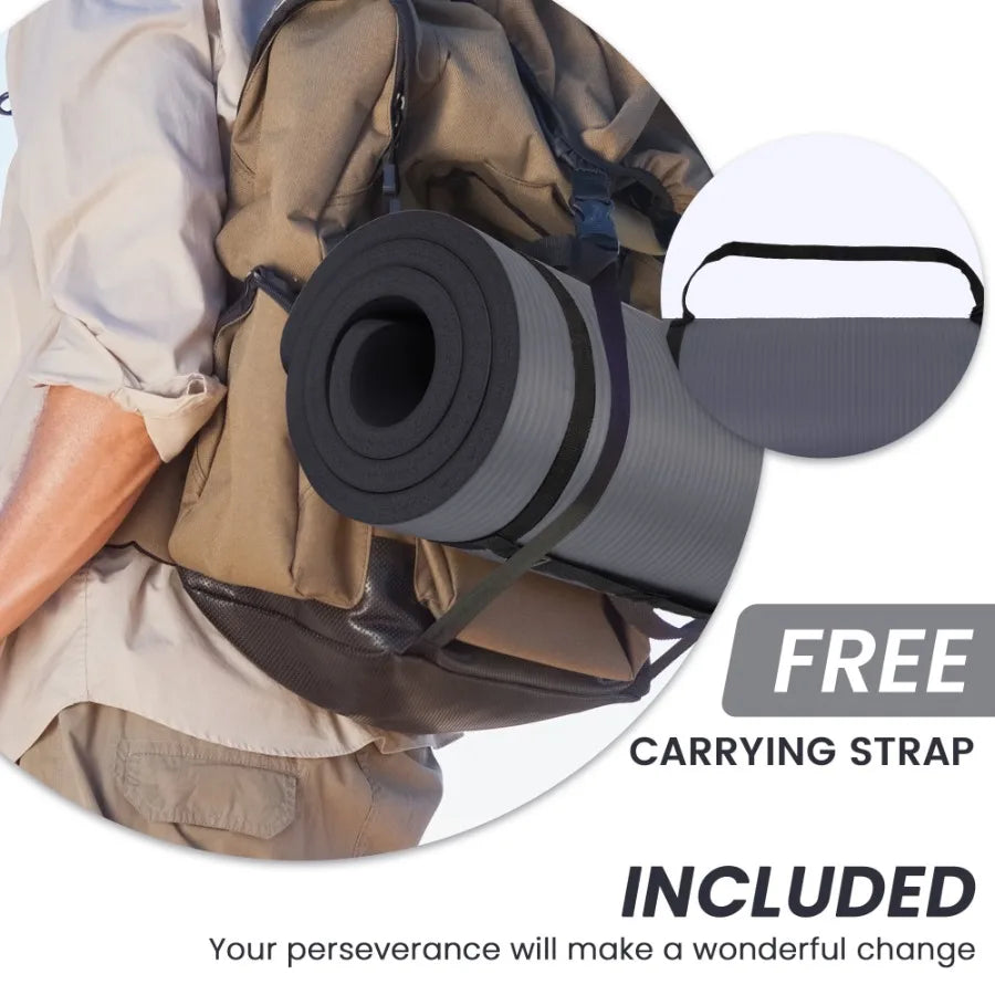 Hign-concerned Extra Thick Yoga Mat Non Slip Exercise Strap