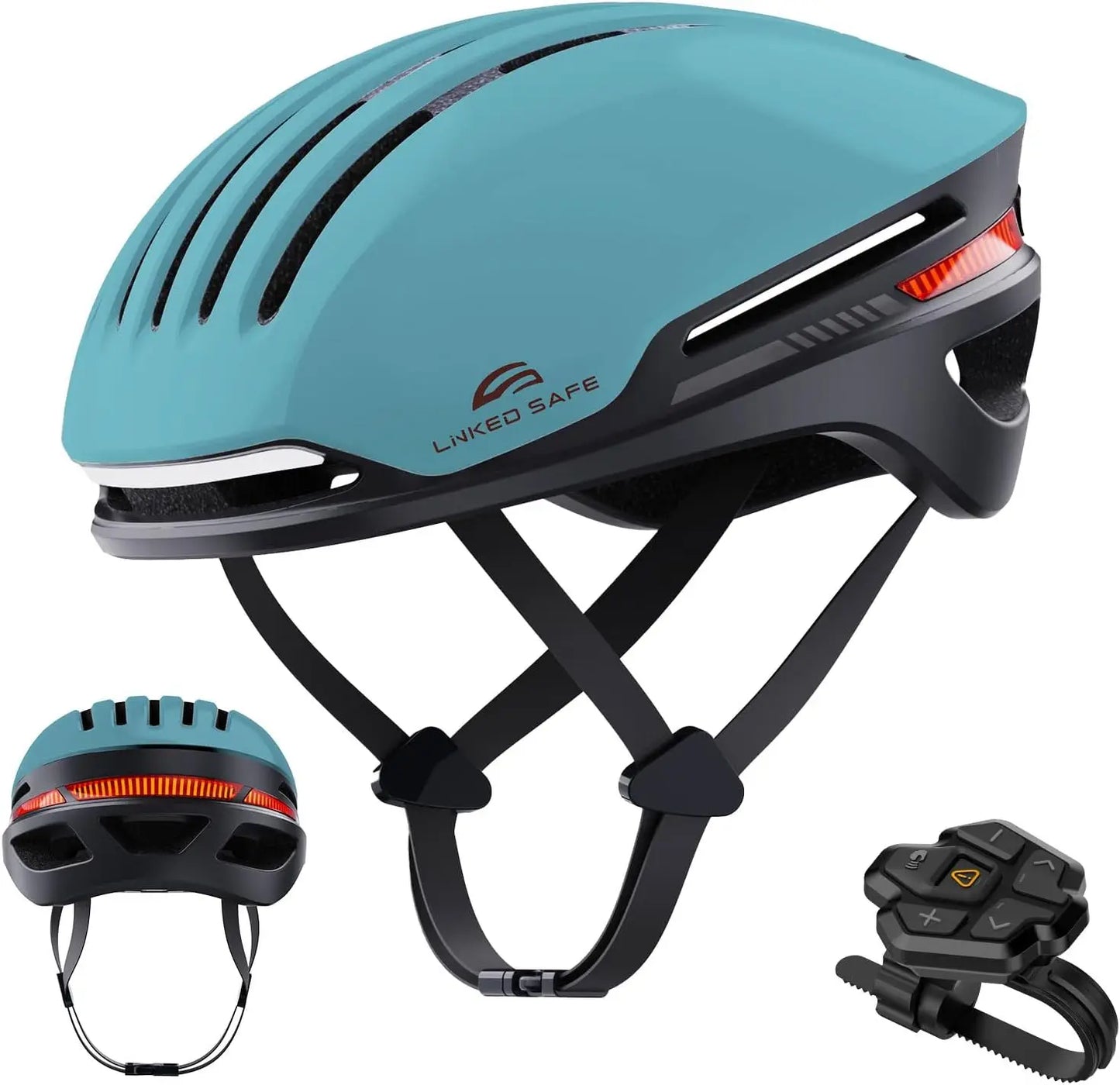 Smart bike helmet built-in speakers for adults, automatic brake lights, front and rear LED turn signals remote control