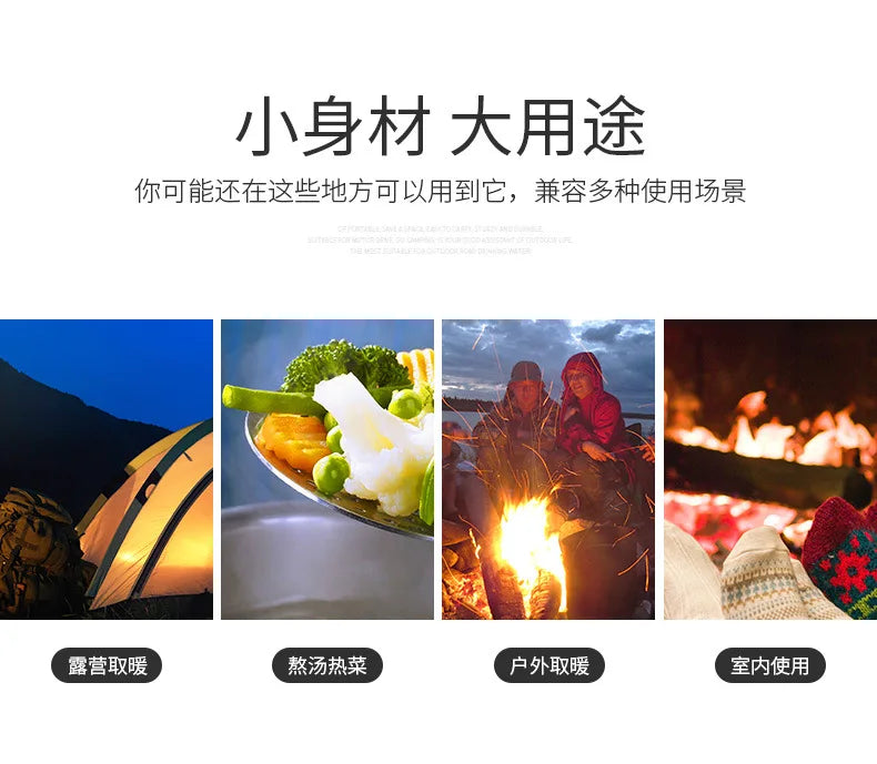 Mini Gas Heater Stove for Outdoor Camping Portable Wear-Resistant Stainless Steel Warmer Heating Cover Equipment