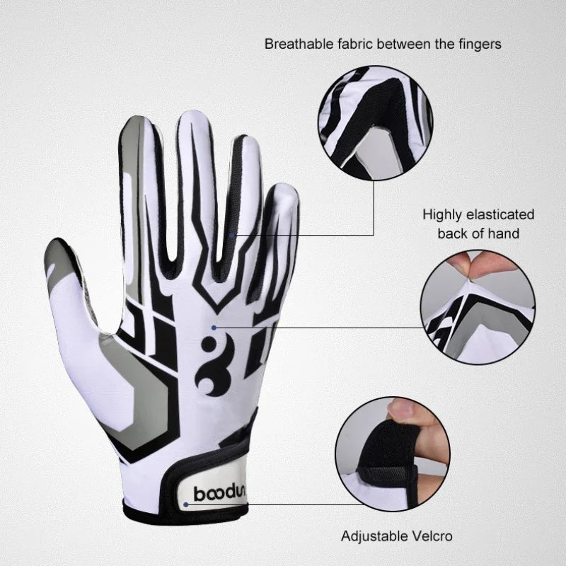 Football Gloves Extra-Grip Non-slip Outdoor Sports Full Finger Hand Protection Gloves