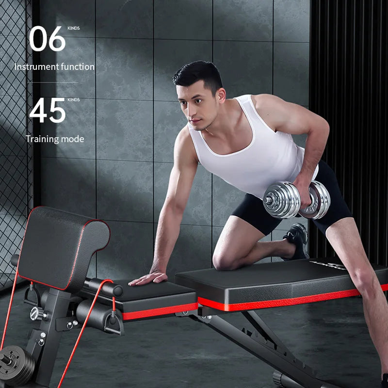 Fully foldable adjustable fitness bench, exercise use fitness dumbbell bench, multi-functional Roman chair, inclined bench