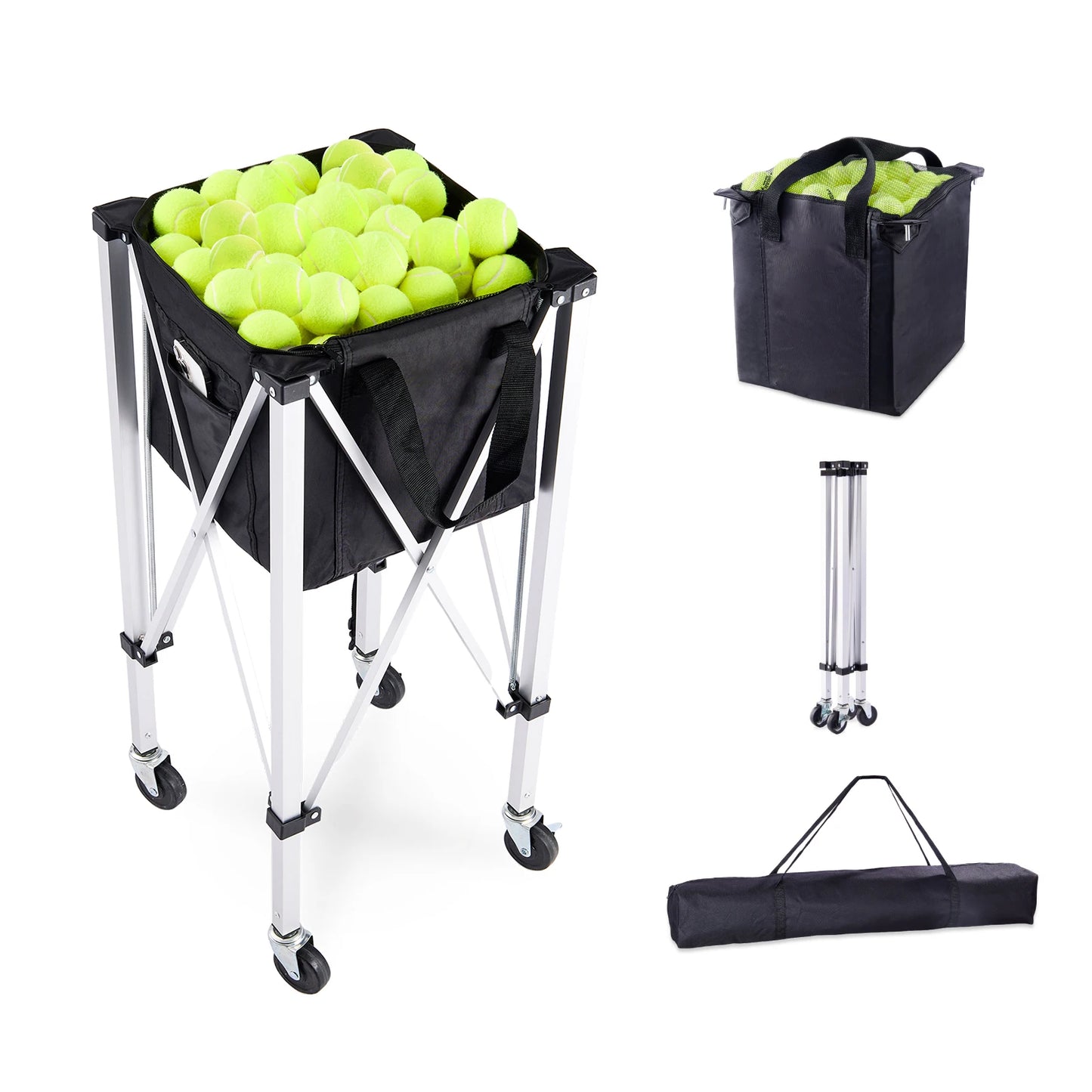SucceBuy Foldable Tennis Ball Cart Holds 150 180 Balls