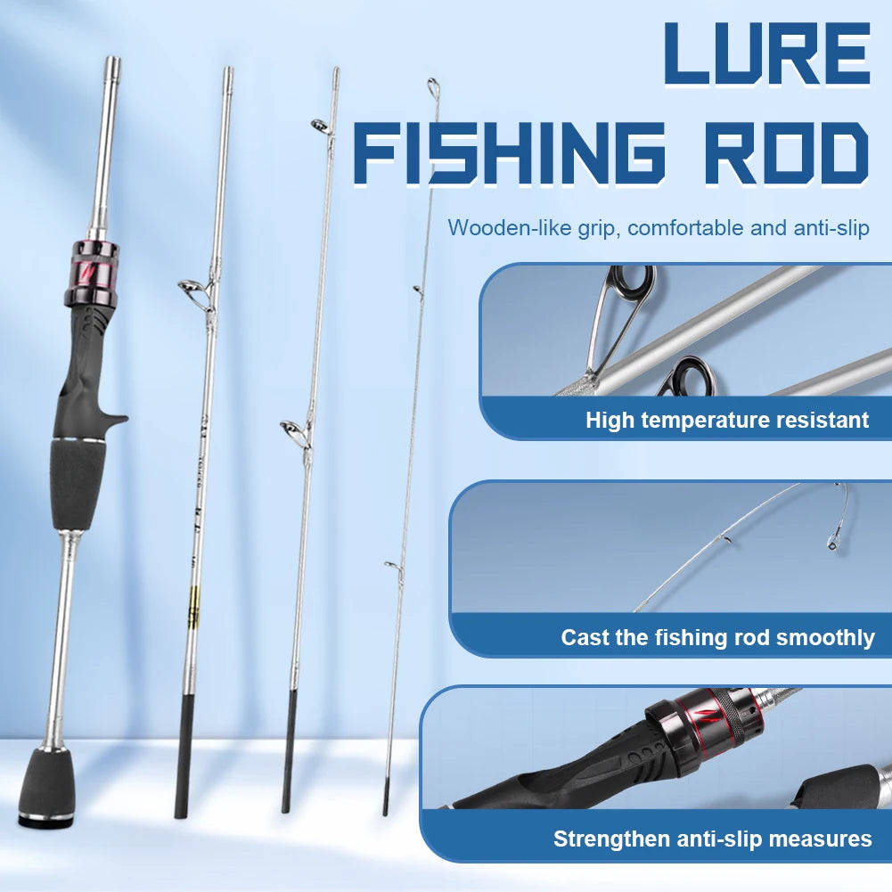 1.4M Baitcasting Carbon Fishing Rods Ultralight Lure Trout Mini Pole 4 Section Portable Casting Rod Fishing Equipment