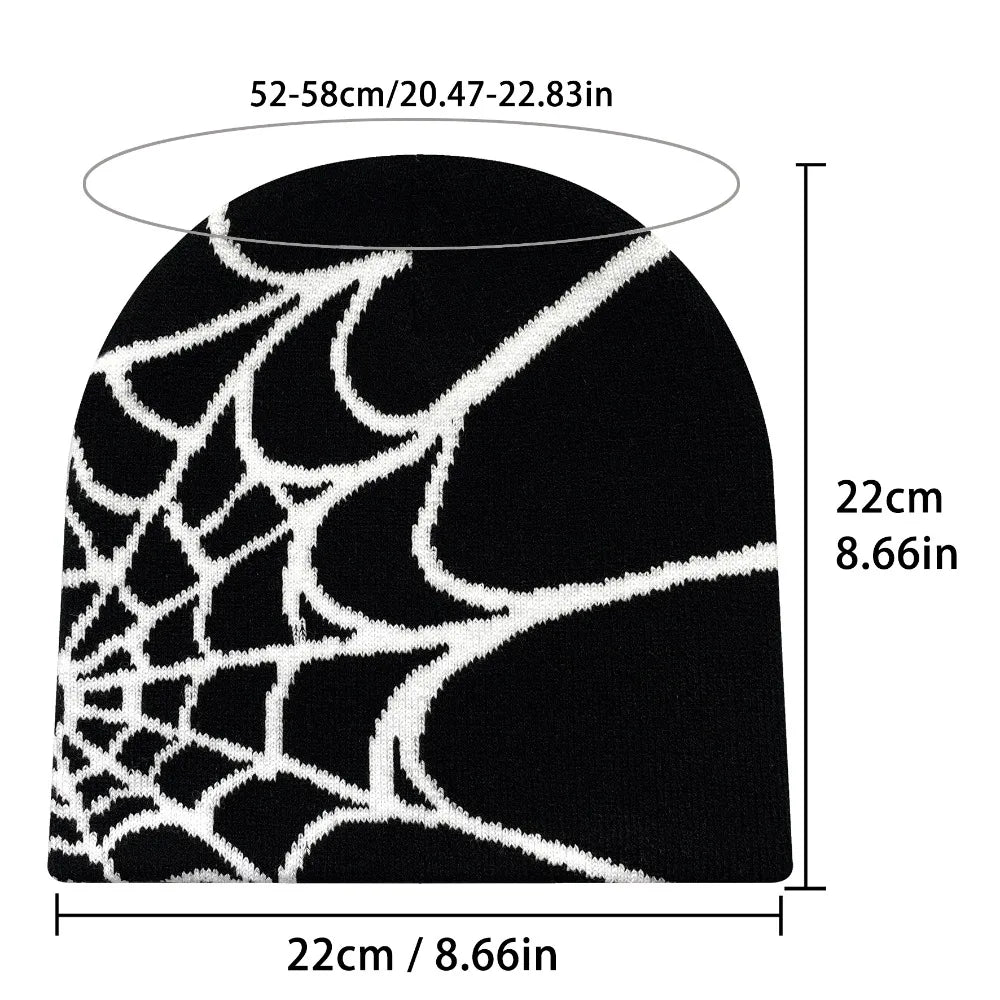 Four Seasons Men's And Women's Universal Y2K Knit Hat Spider Web Riding Outdoor Sports Fashion Hat