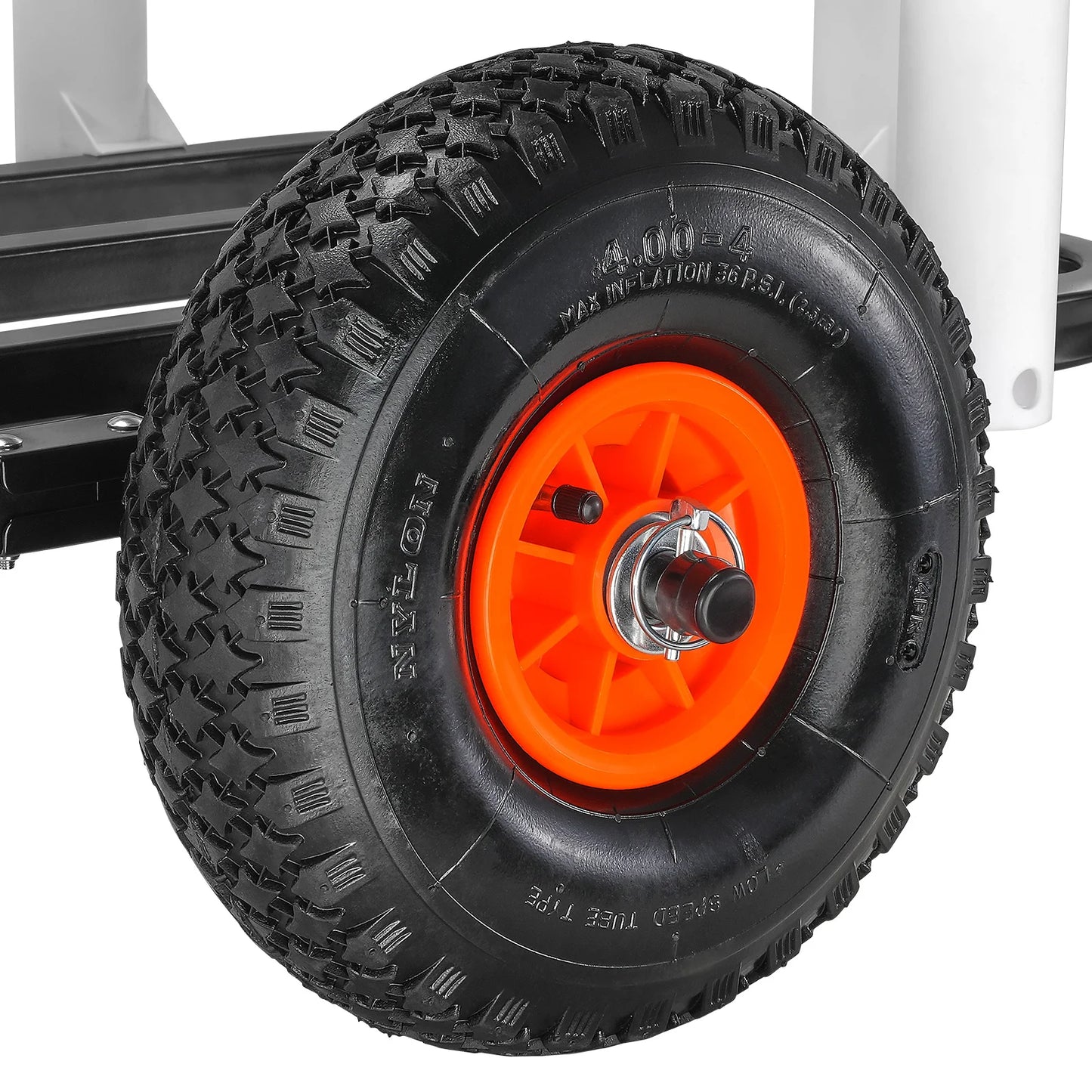 SucceBuy 200/300/350 lbs Beach Fishing Cart with Two 11"/13"/16"  Wheels 7 Rod Holders Steel Pier Wagon Trolley for Sand Picnic