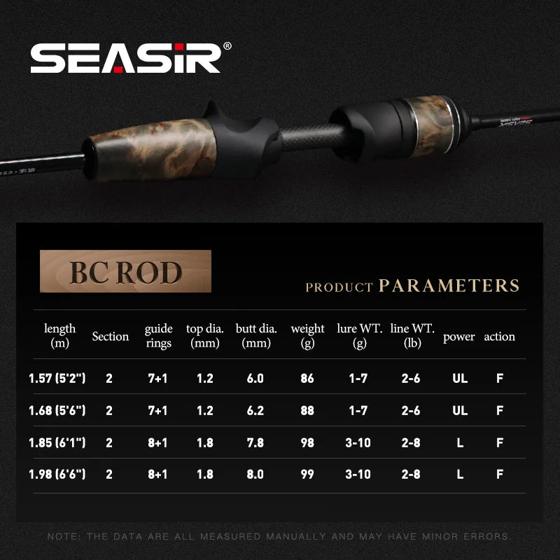 SeaSir Stream Spinning Baitcasting Rod Ultralight Carbon