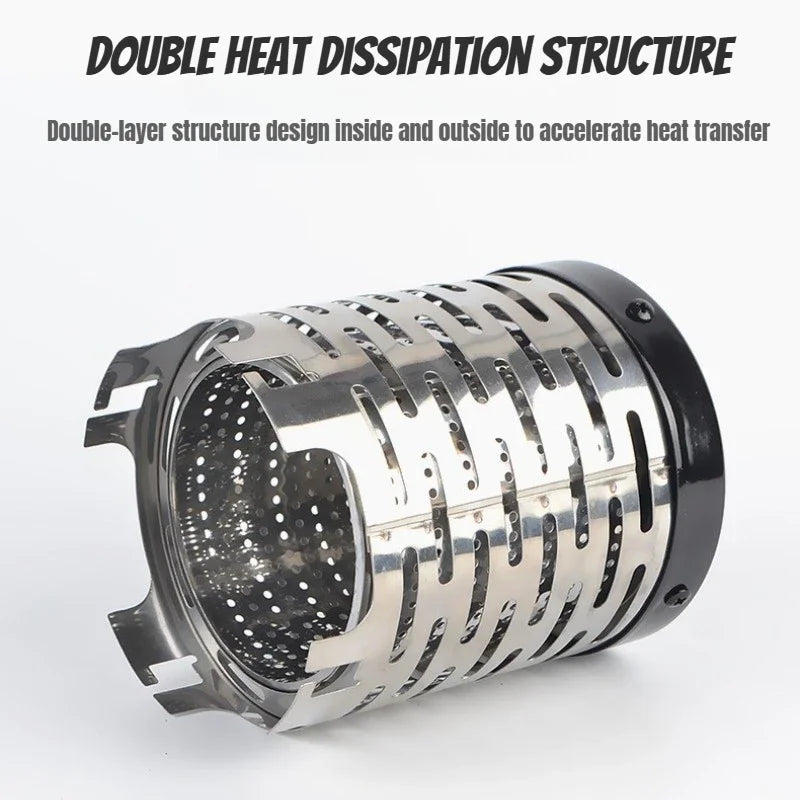 Mini Gas Heater Stove for Outdoor Camping Portable Wear-Resistant Stainless Steel Warmer Heating Cover Equipment