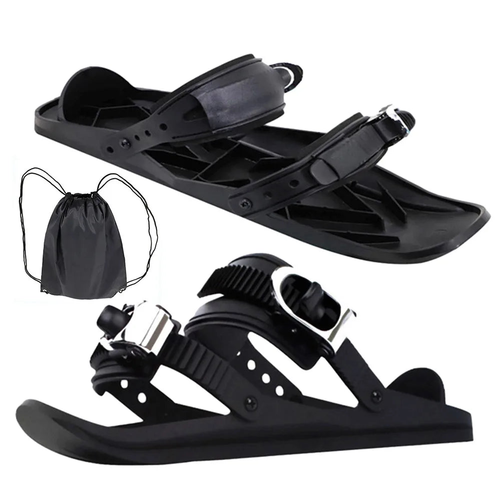 Mini Short Ski Skates Short Mini Skating Ski Shoes Portable Adjustable Boot Skiboard Snowblades for Winter Outdoor Snow Sports