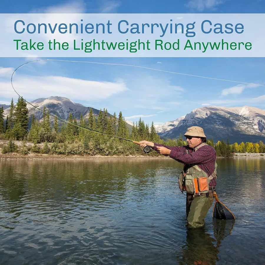 Fly Fishing Rod and Reel Combo with Carrying Case Flies and Fishing Line for Outdoor Angling Adventures Premium Charter Series