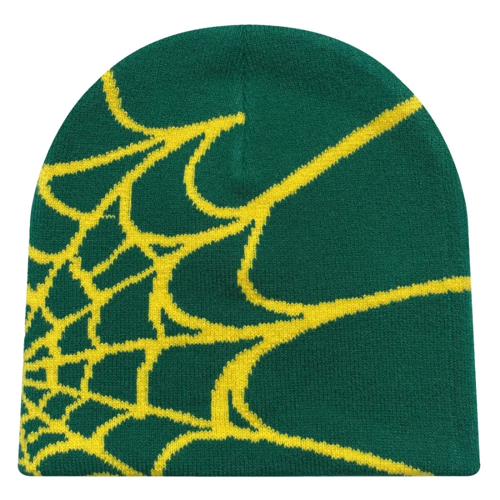 Four Seasons Men's And Women's Universal Y2K Knit Hat Spider Web Riding Outdoor Sports Fashion Hat