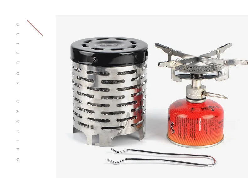 Mini Gas Heater Stove for Outdoor Camping Portable Wear-Resistant Stainless Steel Warmer Heating Cover Equipment