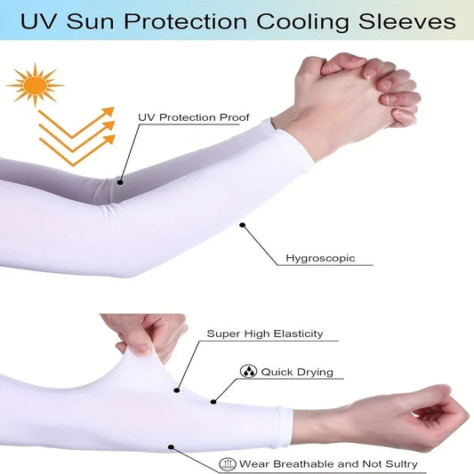 6 Pairs Cycling Arm Sleeves Ice Fabric Anti-UV Sunscreen Running Cycling Sleeve Outdoor Sport Cycling Arm Warmers Men Women