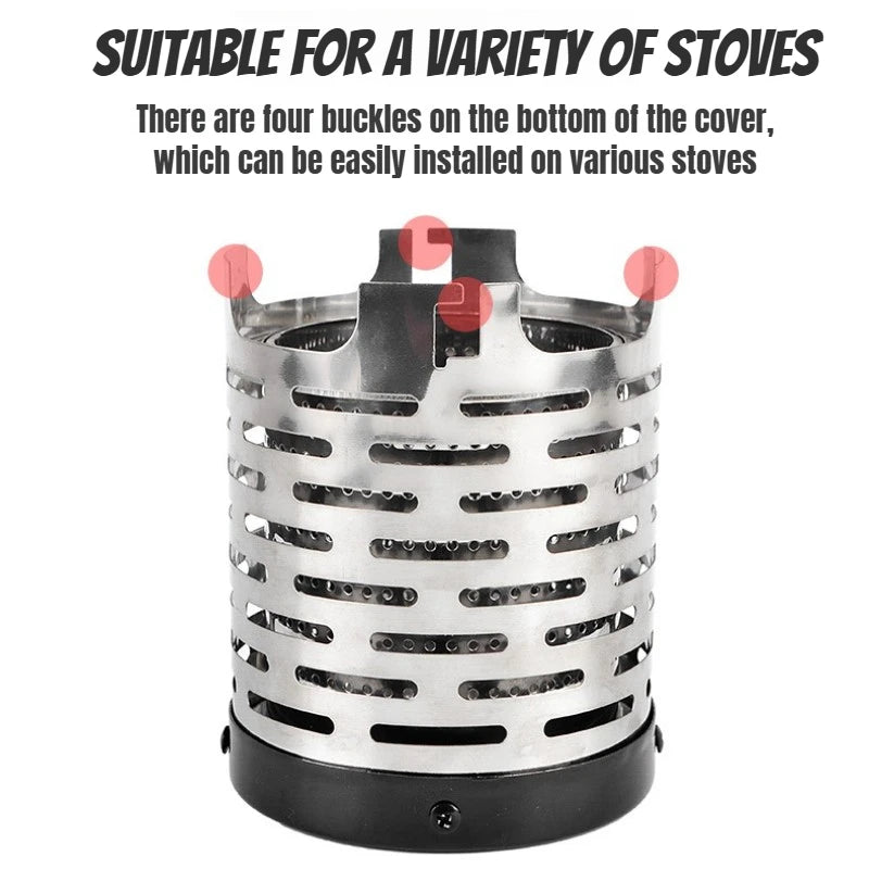 Mini Gas Heater Stove for Outdoor Camping Portable Wear-Resistant Stainless Steel Warmer Heating Cover Equipment