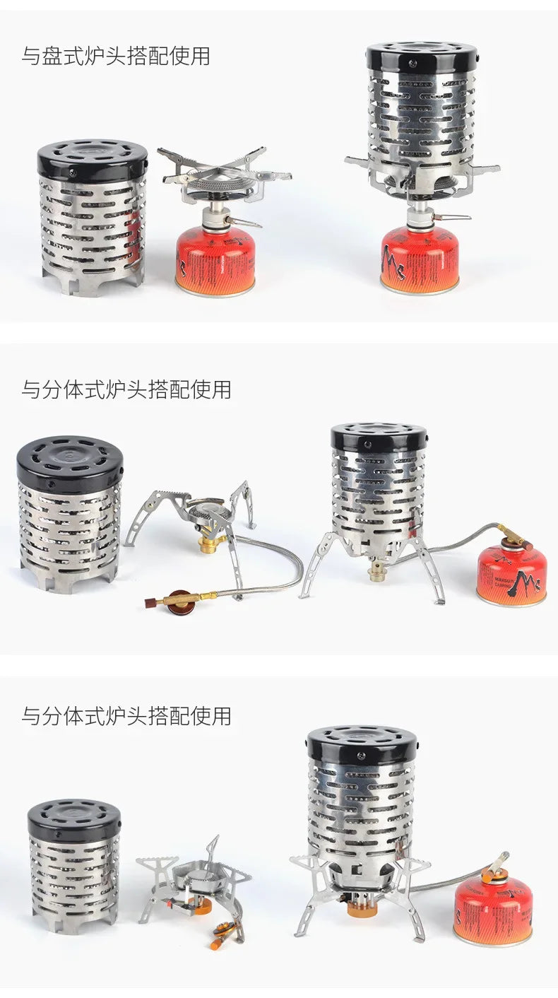 Mini Gas Heater Stove for Outdoor Camping Portable Wear-Resistant Stainless Steel Warmer Heating Cover Equipment