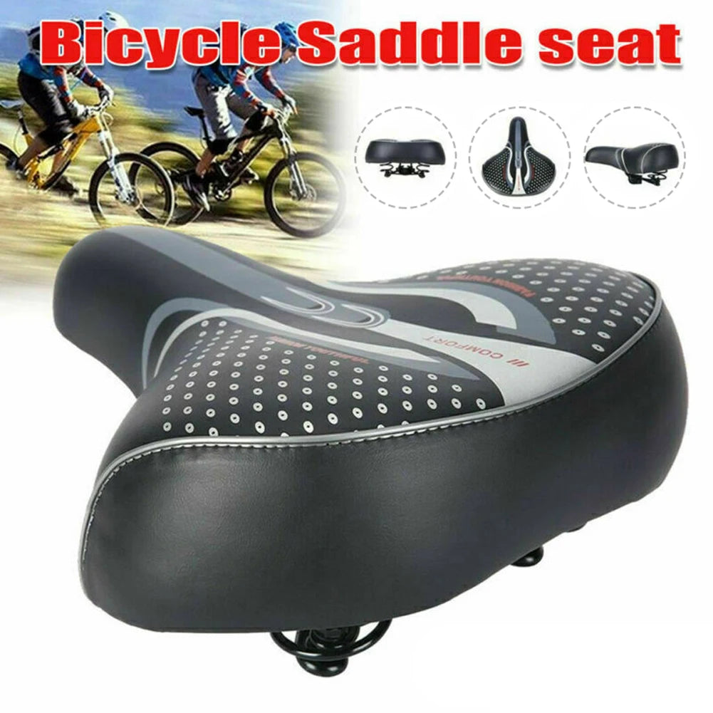 Extra Wide Bike Seat Saddles Comfort Electric Bike Suspension Shock Absorbing Soft Cycling Saddle Road Bike Painless Seat Cover