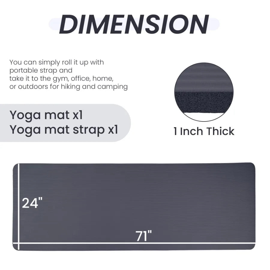 Hign-concerned Extra Thick Yoga Mat Non Slip Exercise Strap