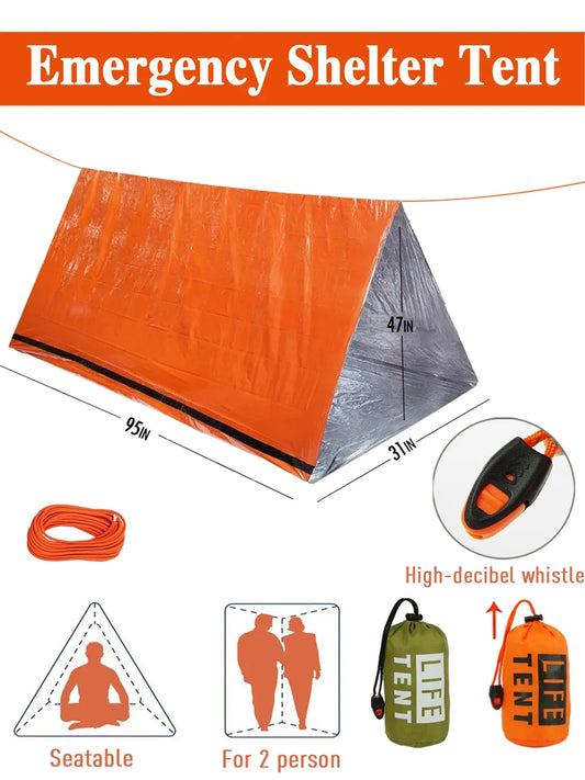 Building Two Person Emergency Tent Outdoor Family Camping
