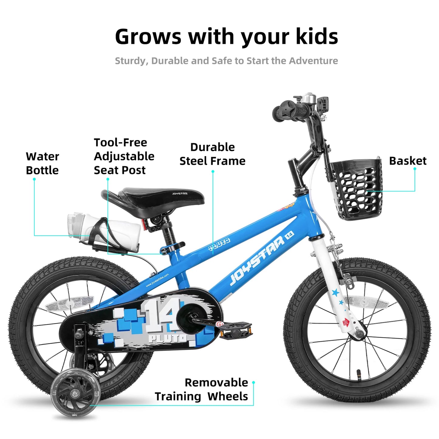 JOYSTAR 12 14 16 18 20 Inch Kids Bike with Light Up Training Wheels, Kids' Bicycle for Boys Girls Age 3-12 Years, Children Bikes
