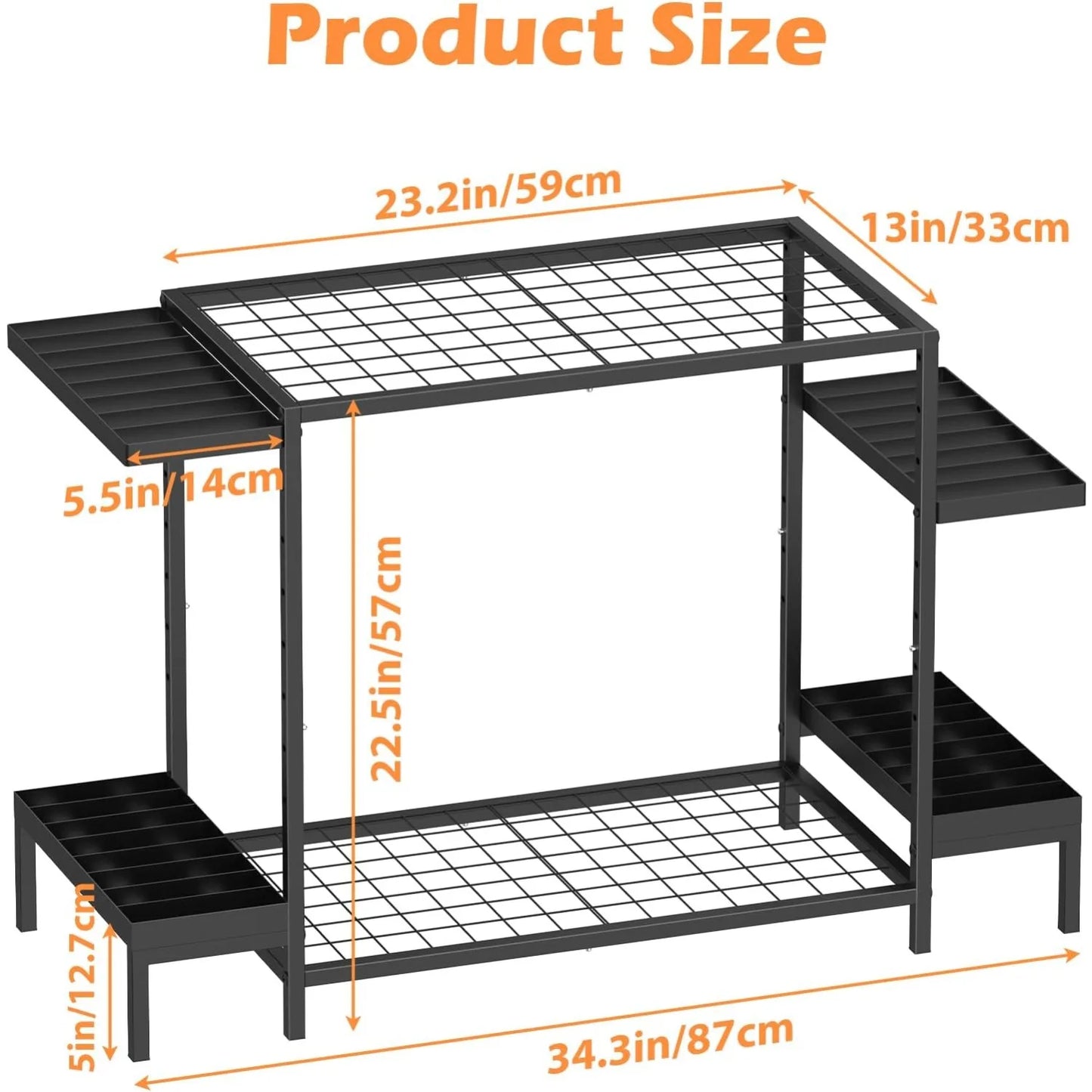 Freestanding Ski & Snowboard Rack, Holds 6 Pairs of Skis + Accessories - Floor Stand Garage Organizer (No Assembly)