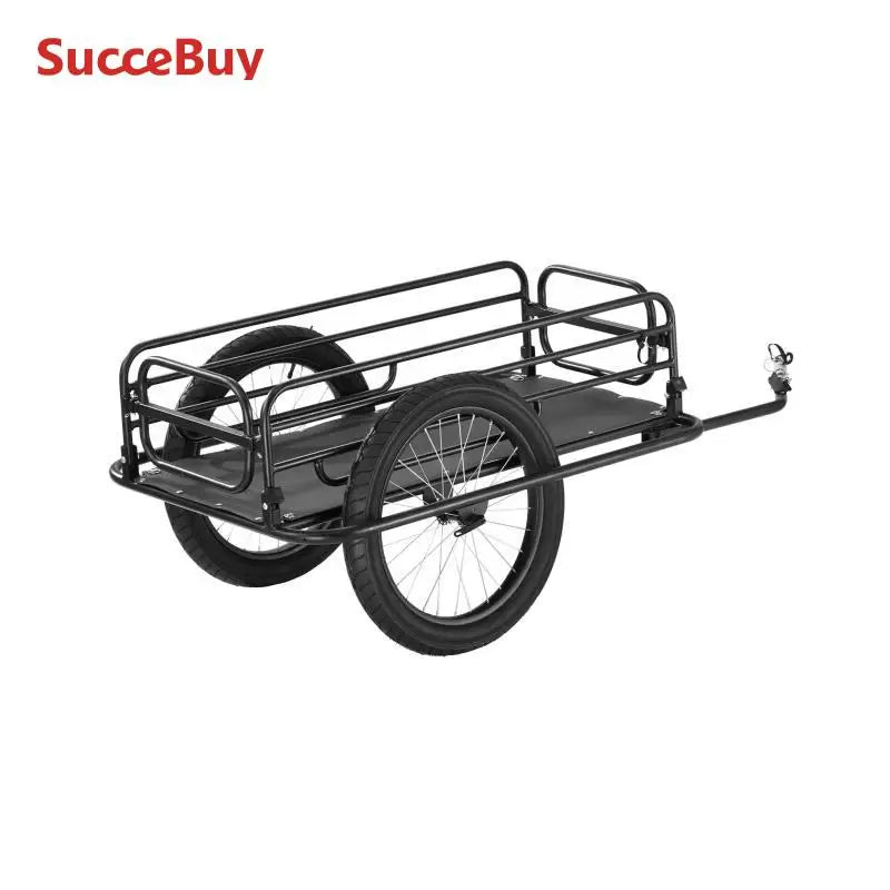 SucceBuy 275 lbs Bike Cargo Trailer Bicycle Wagon Cart Foldable Compact Storage with Universal Hitch 20" Wheels fits Most Bike