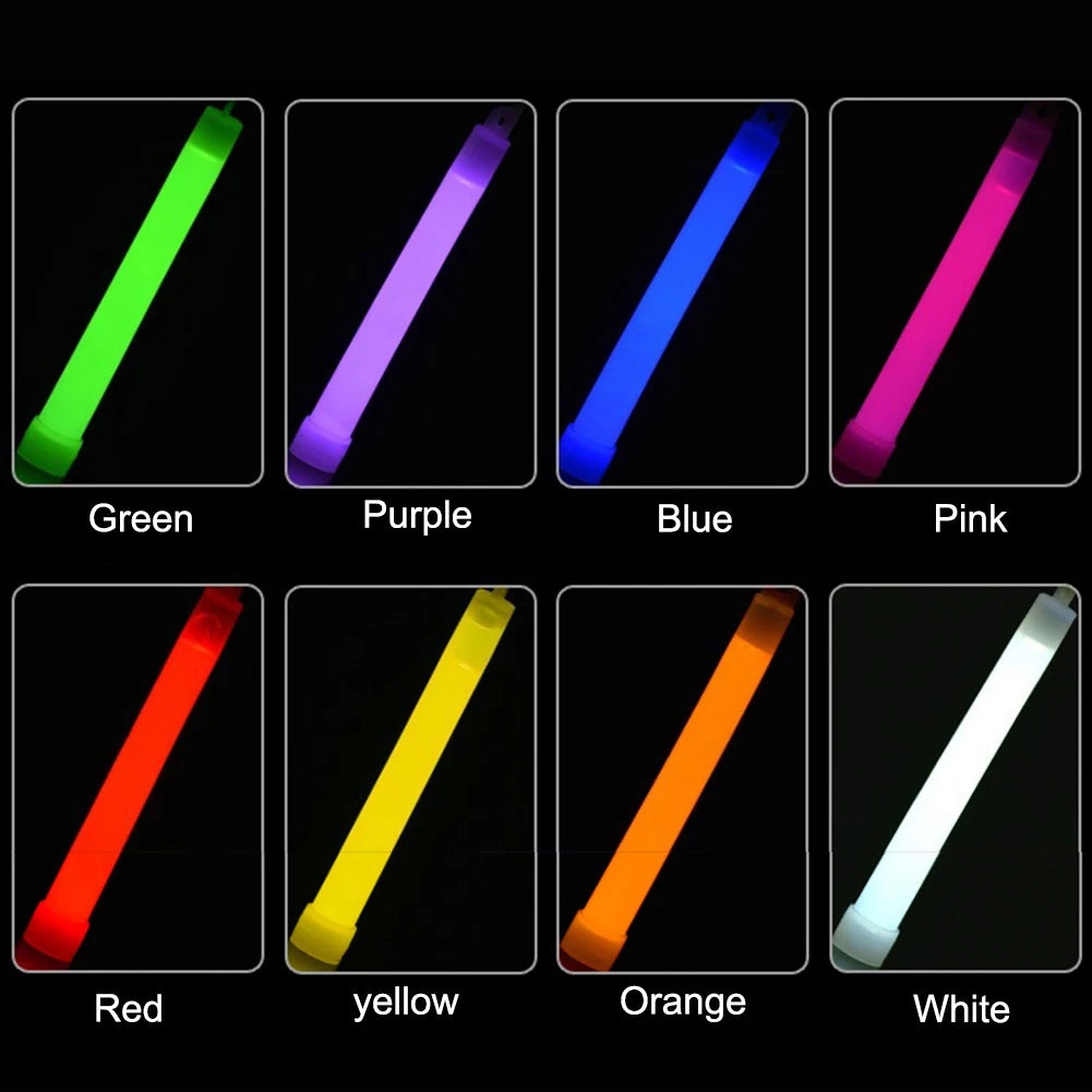 10pcs 6Inch Glow Light Sticks Outdoor Survival Tool Warning Lamp Hiking SOS Gear Tactical Equipment Concert Party Light Stick
