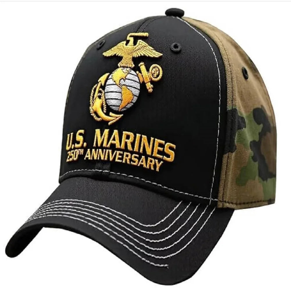 U.S. 250th Anniversary Baseball Caps Retro Washed Cap FREEDOM 250 Marine Corps 250th Anniversary Cap Casual Outdoor Sun Hats