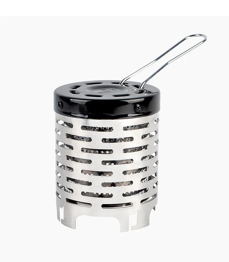 Mini Gas Heater Stove for Outdoor Camping Portable Wear-Resistant Stainless Steel Warmer Heating Cover Equipment