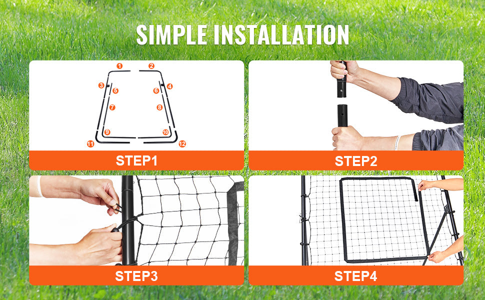 VEVOR Baseball And Softball Rebounder Net PitchBack Baseball Nest for Pitching and Fielding Training Pitch Return Trainer Net